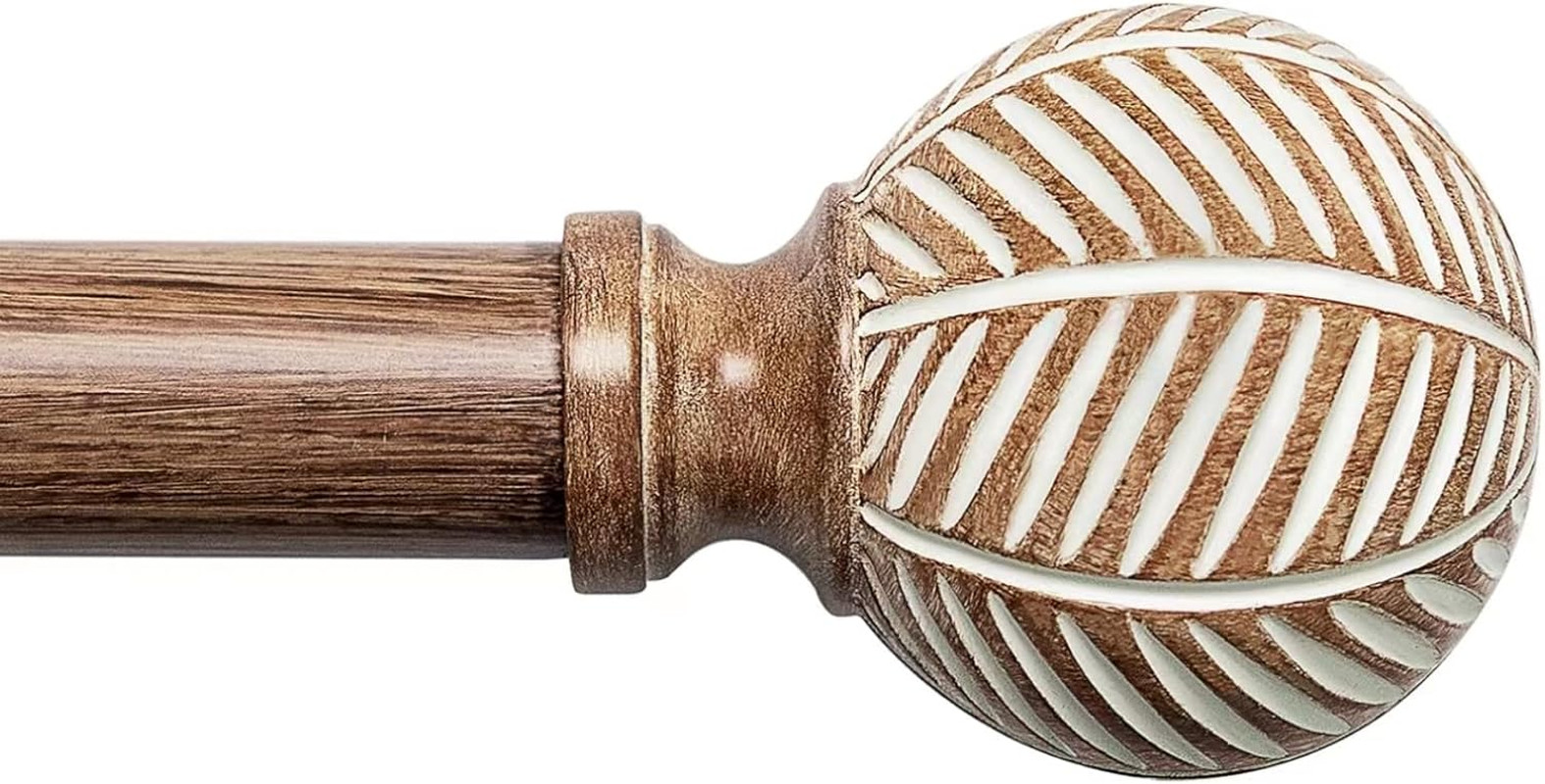 Wood Curtain Rods for Window: 1 Inch Diameter Adjustable 28″-48″(1 PACK) Brown