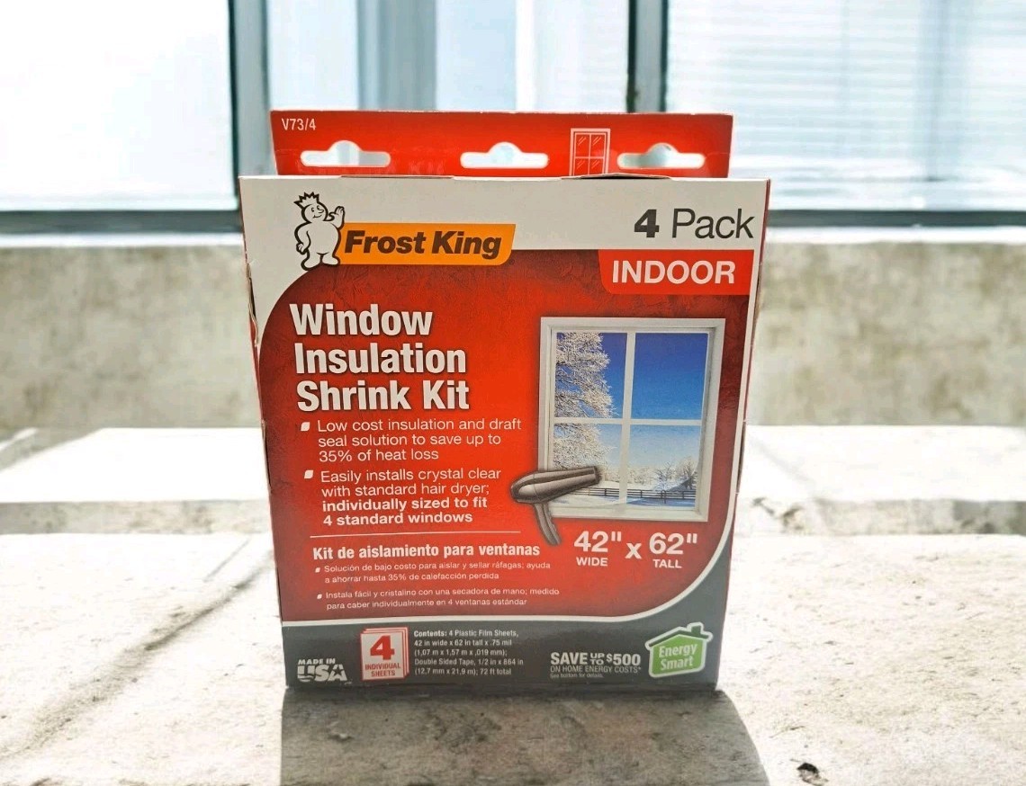 Frost King Window Winterizing Insulation Shrink Kit 42in x 62in 4 Pack