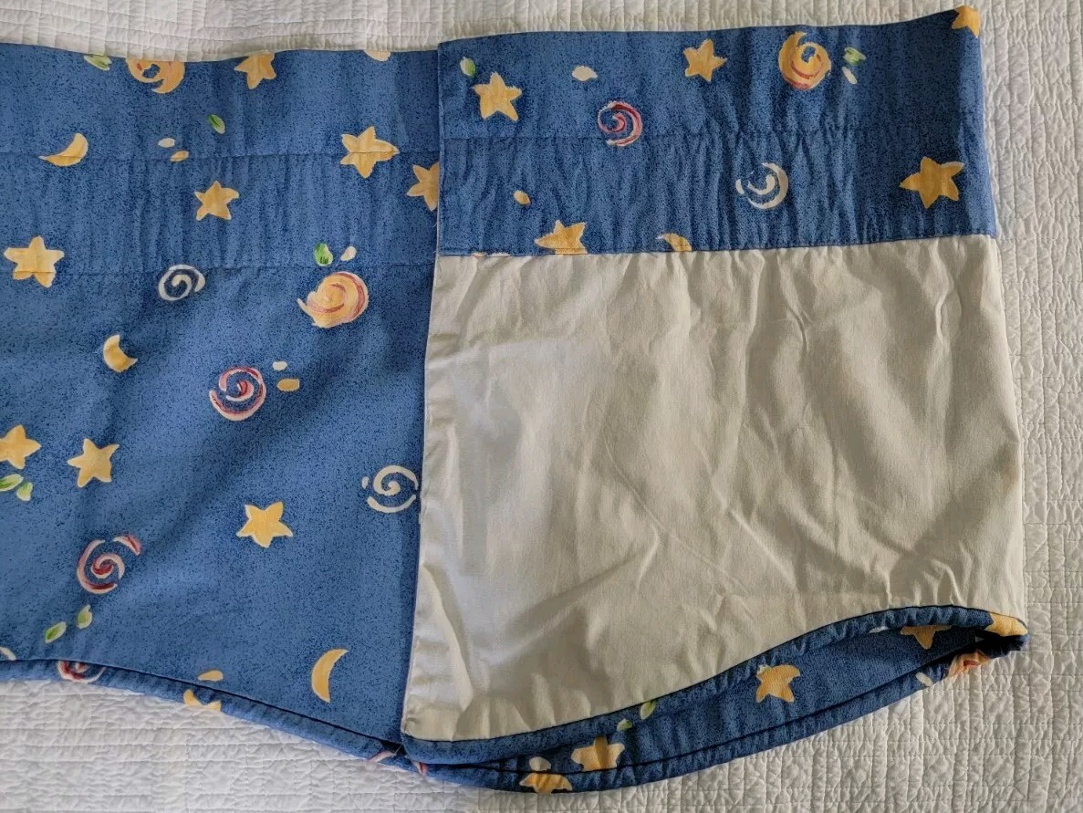 Custom Made Window Treatment Valance 104Wx18L Whimsical Scalloped Night Star