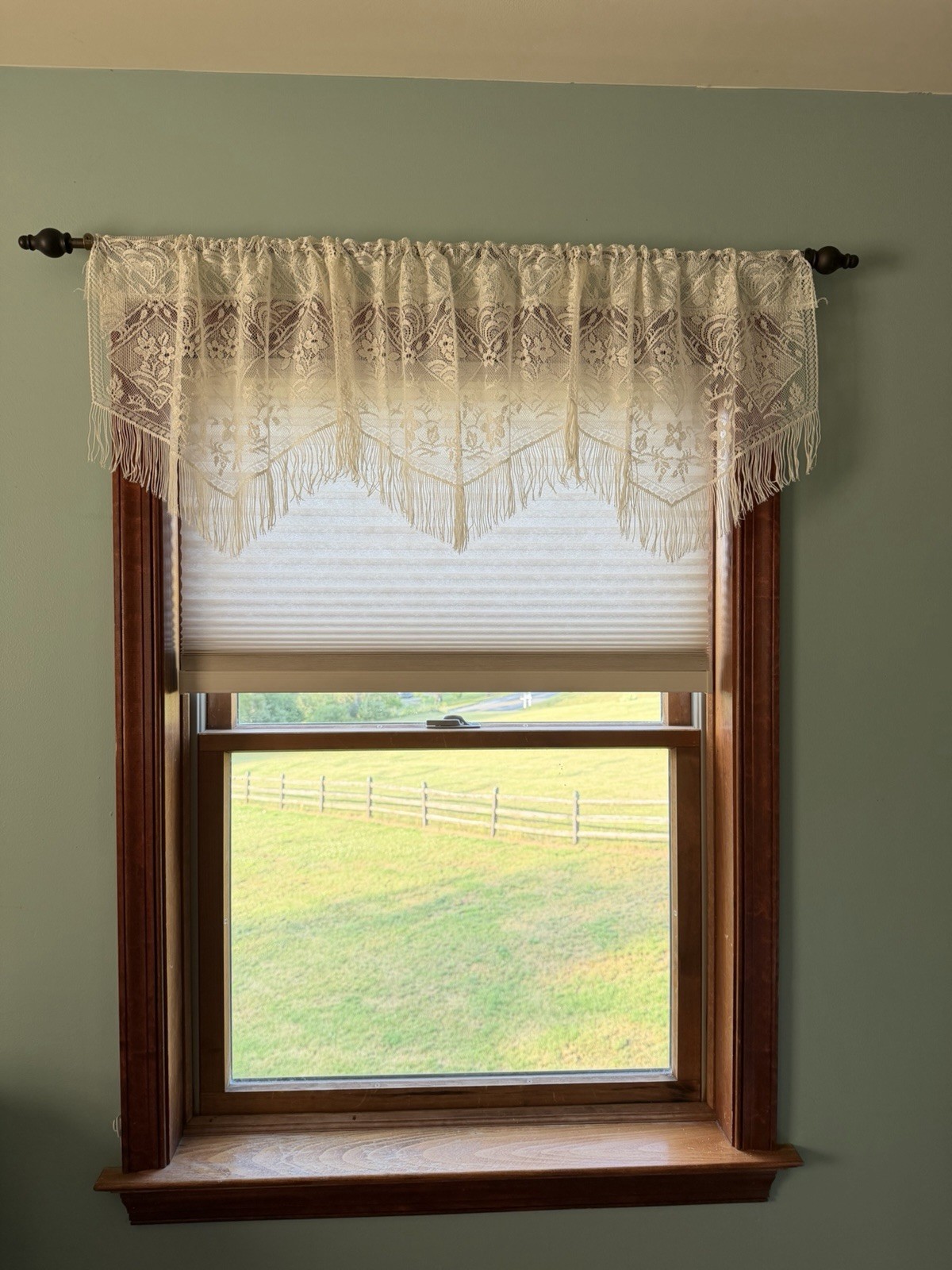 Oxford House Chantilly Valance Ivory Lace 60” W X 16” L Fringe New In Package