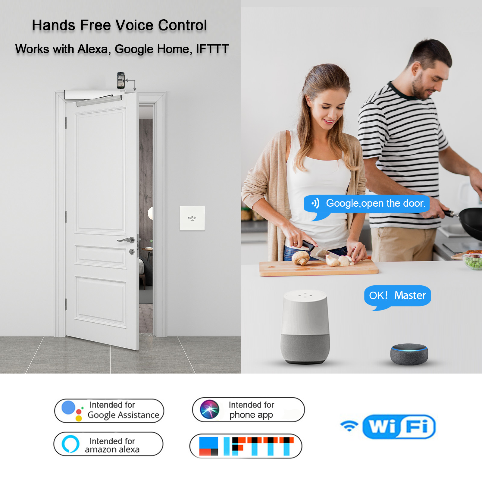 Olide 120B Automatic Swing Door Opener with M-605MHW Wireless Infrared touchle