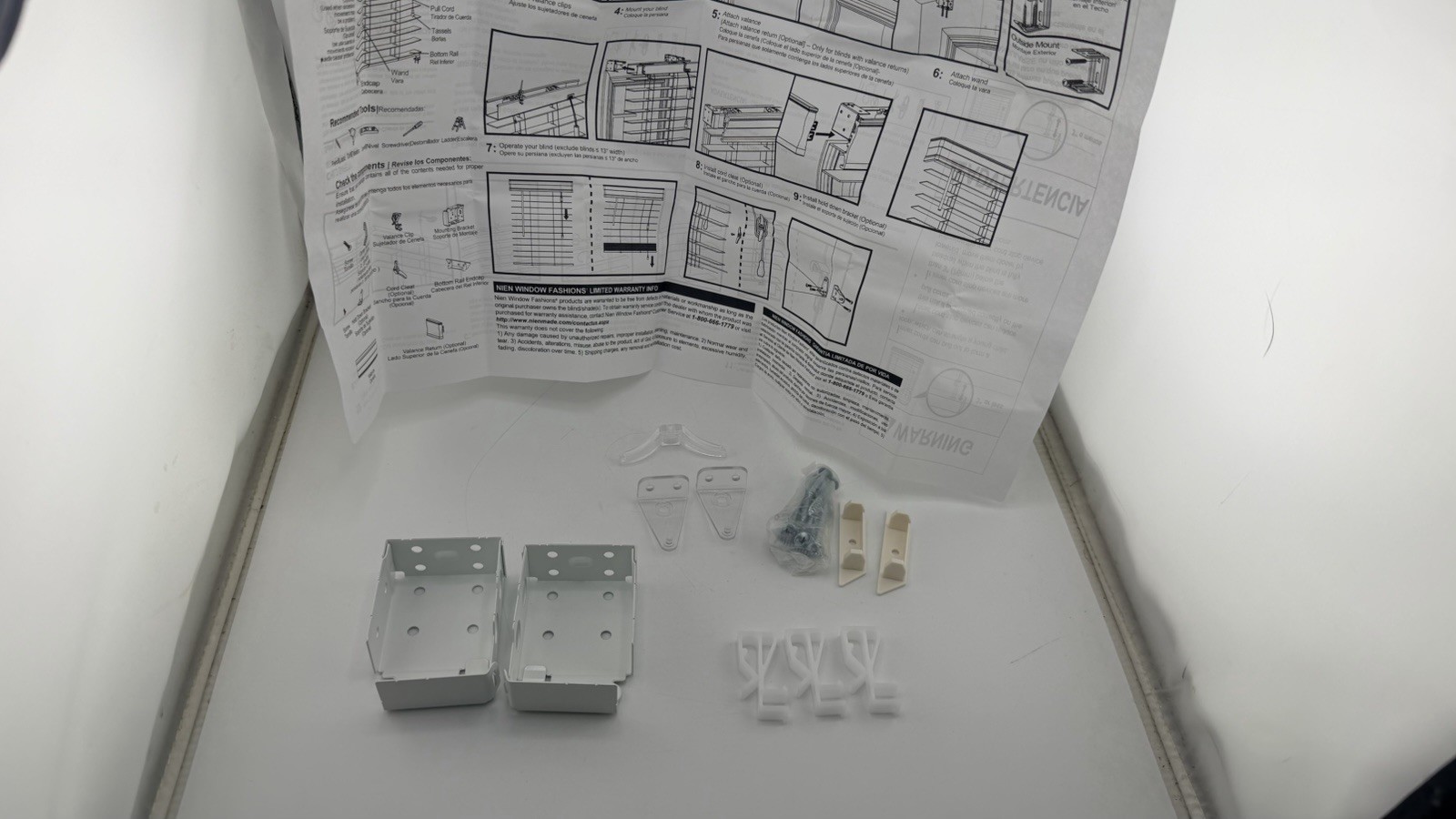 Nien Made Window Blinds Hardware Kit Mounting Brackets Clips End Caps Screws