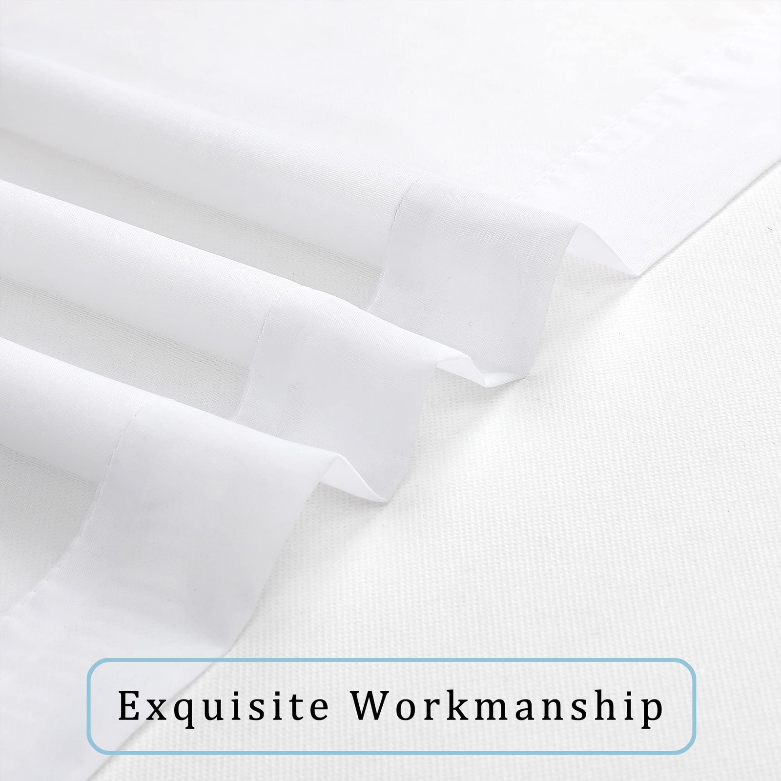 Sheer Curtains Light Filtering Rod Pocket White 24L 42W 2 Panels Kitchen RV