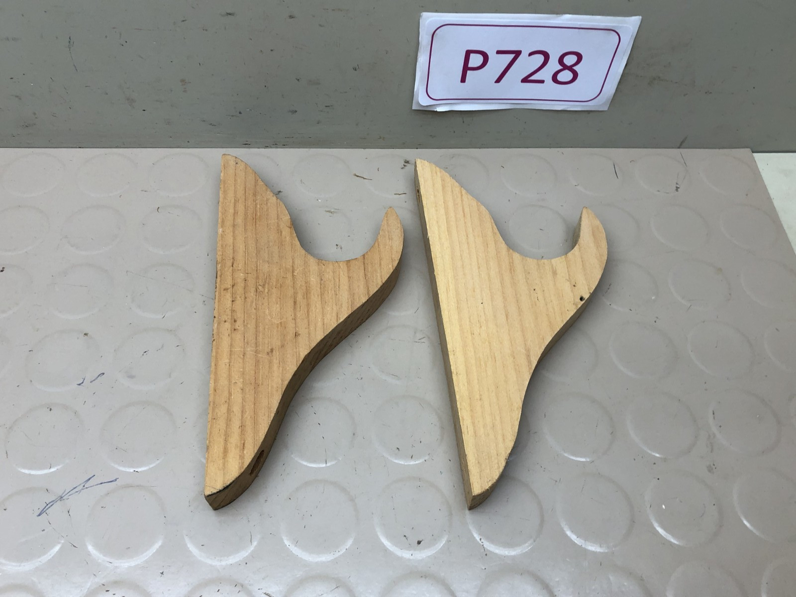 Vintage Pair Wooden Brackets For Curtain Rod Pole – Unfinished