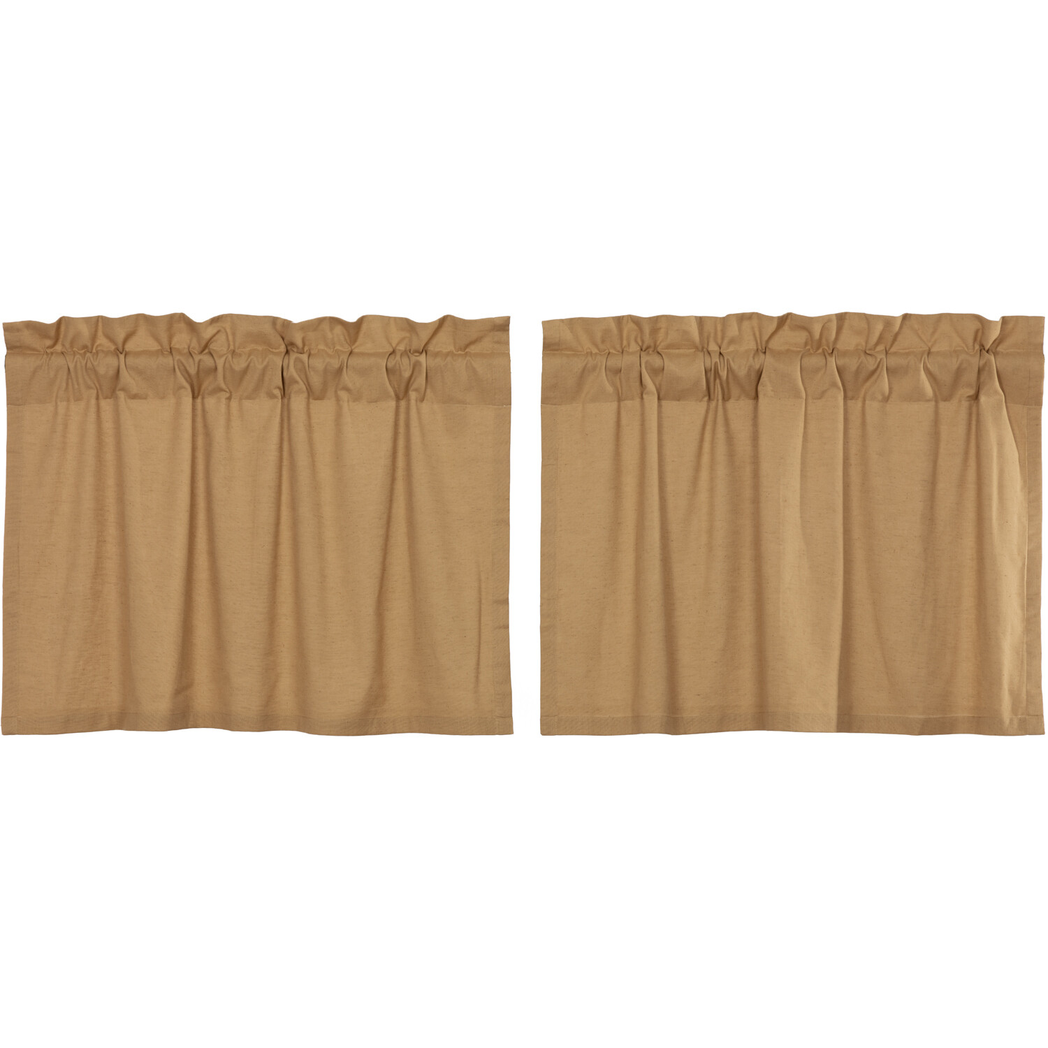 New Primitive Farmhouse PLAIN TAN FLAX GRAIN SACK TIERS Cafe Curtains 24″
