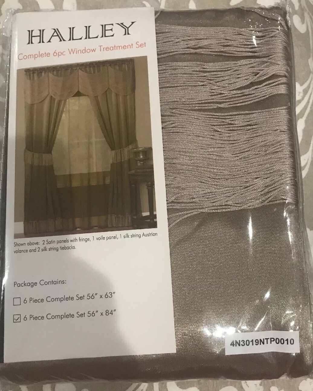 NEW Achim Home Furnishings 6Pcs Halley Window in a Bag, 56-Inch by 84-Inch TAUPE