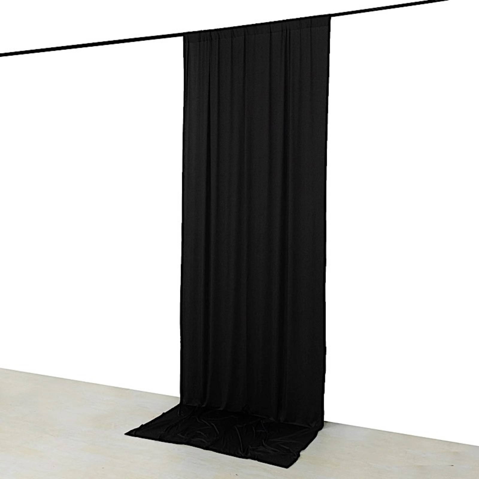 5 ft x 12 ftBLACK 4-Way Stretch Spandex Divider Backdrop Curtain Party Wedding