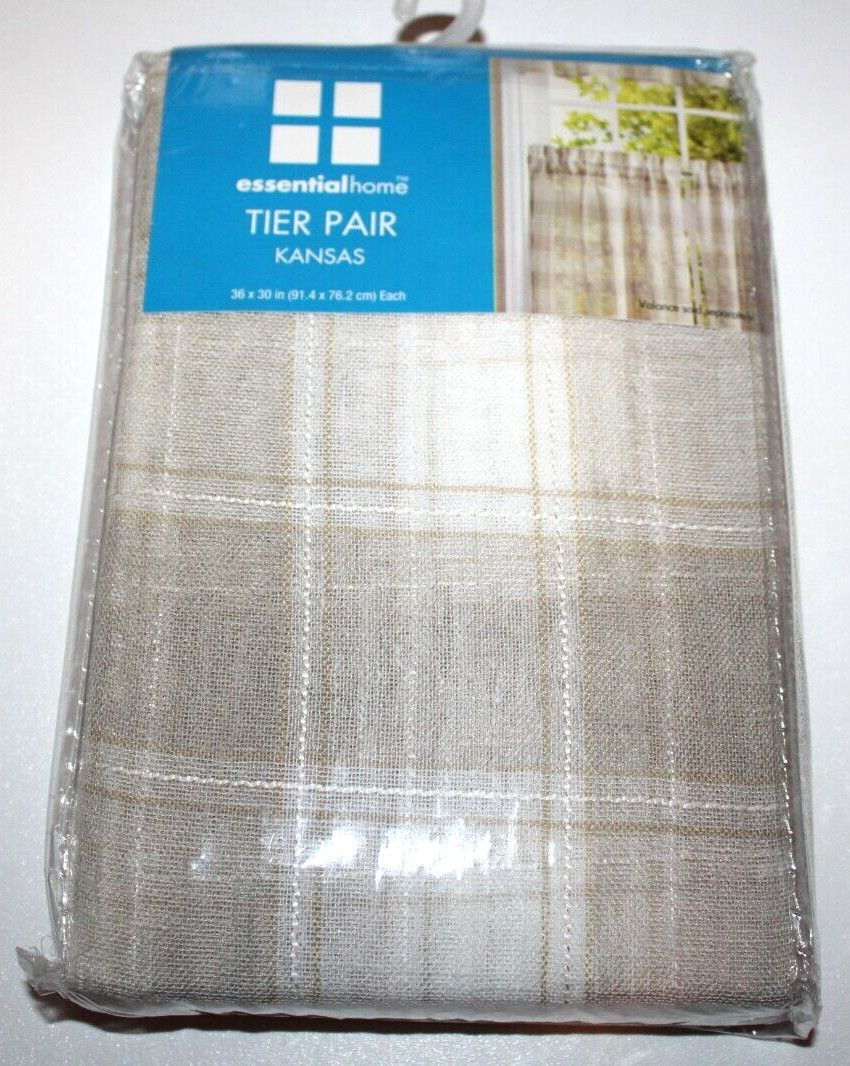 Essential Home Taupe Kansas Tier Pair – 36 x 30 in.