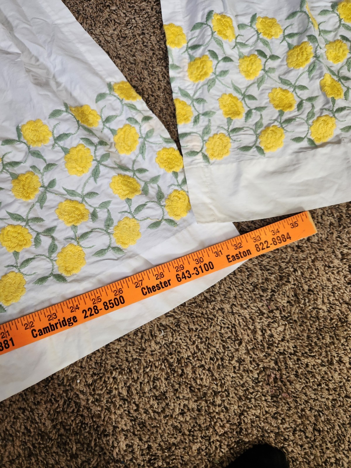 UNBRANDED PAIR OF GRANDMACORE COTTAGECORE CURTIANS 28″ EMBROIDERED FLOWERS