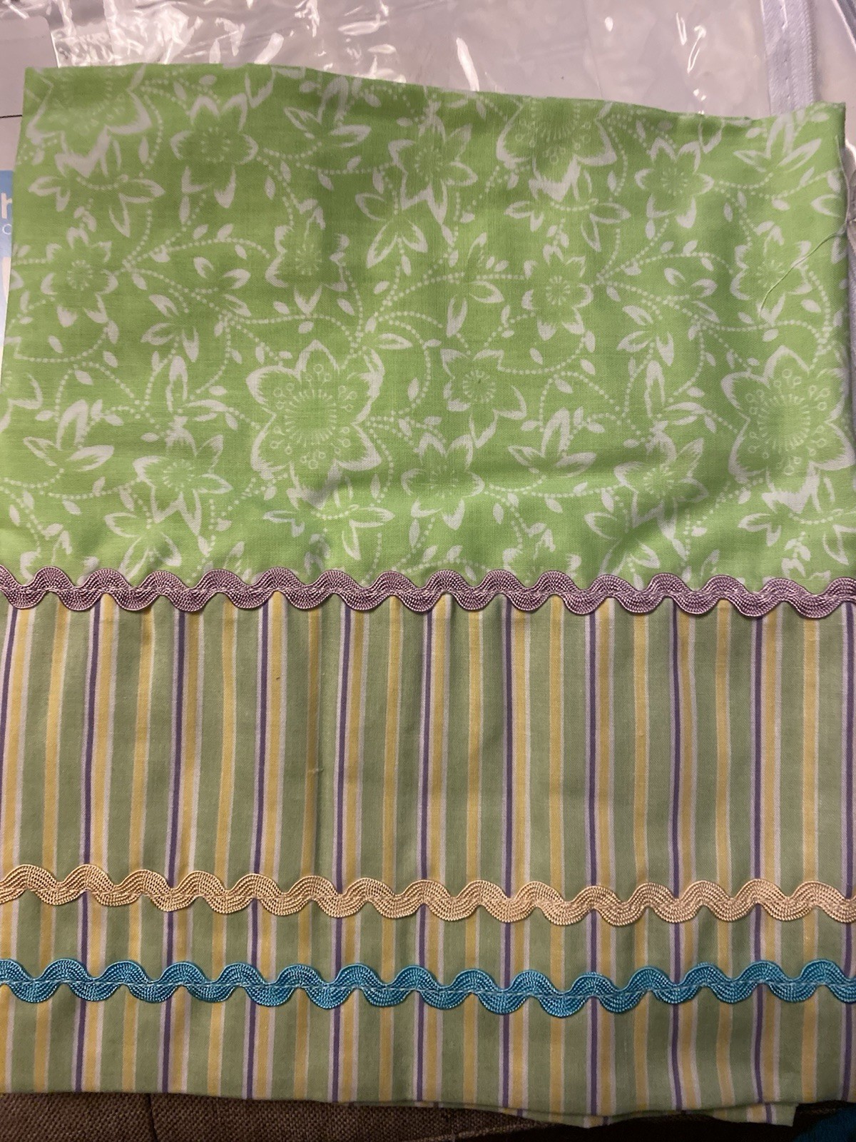 NWT JCPenney Home Window Pair Valances MARISSA Floral Stripe Cottage Farmhouse