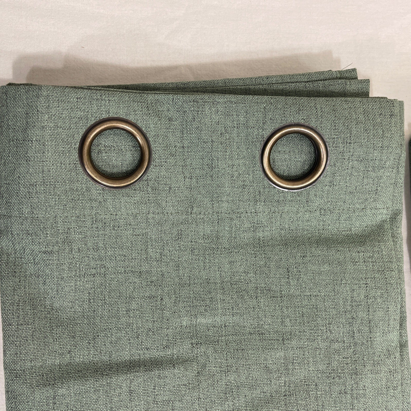 1 pair Blackout Curtains-Light Forest Green Large Eyelets Rod opening 50″X 96″