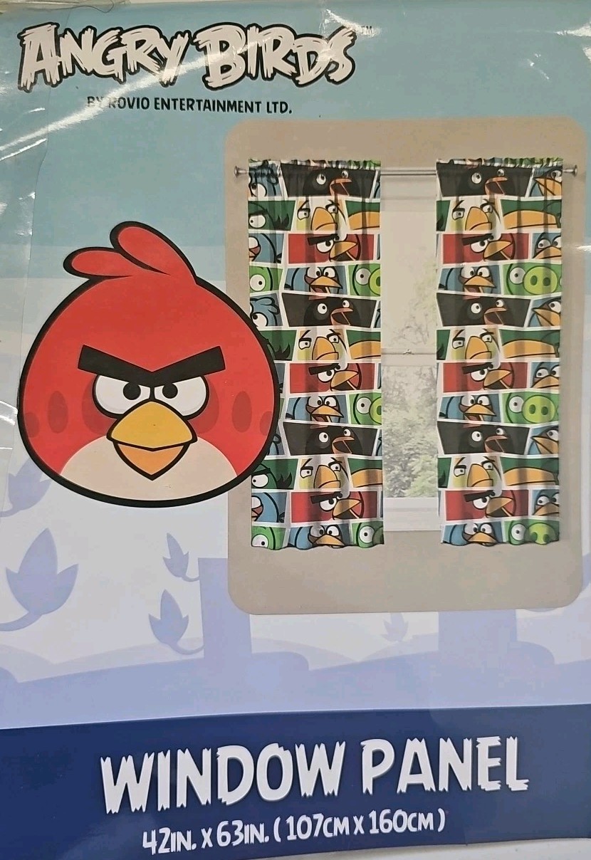 Angry Birds Window Panels – 42×63 – One Set Multi Color