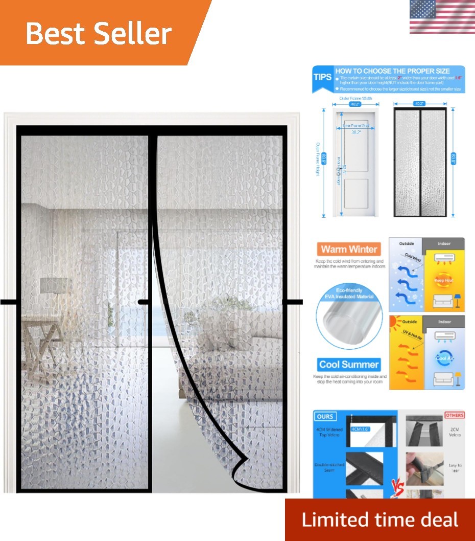 Waterproof EVA Magnetic Door Cover – Self-Closing Net for Temperature Control