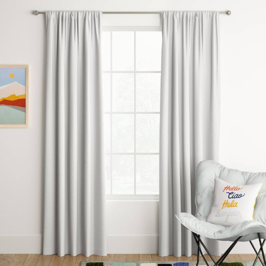 Room Essentials Room Darkening Single Heather White Curtain Panel 42″ x 84″