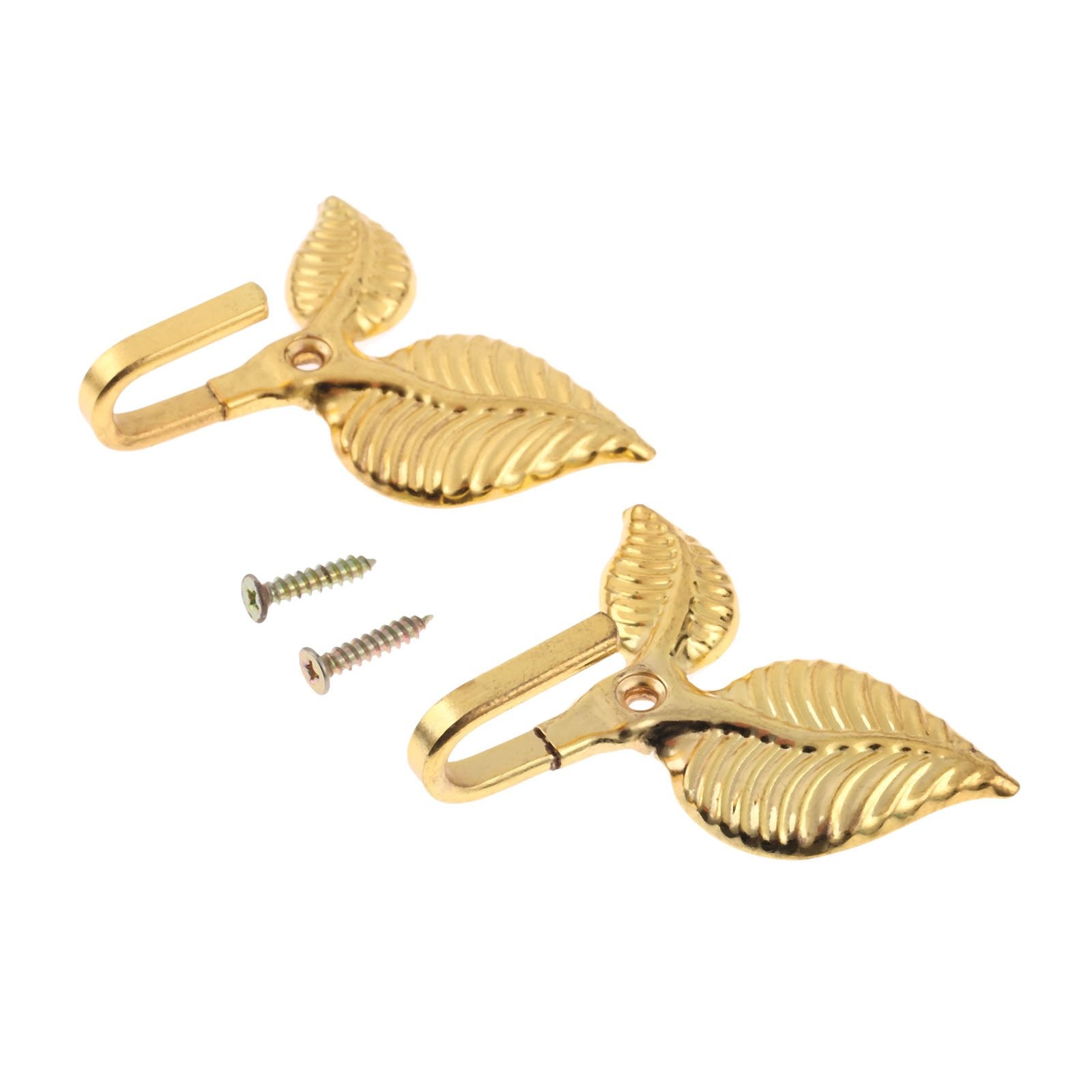 2Pcs Curtain Holdbacks Tieback Hooks Multifunctional Wall Hook Gold Vintage L…