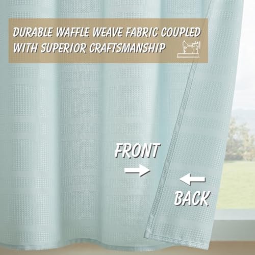 Water Repellent Bathroom Curtains for Small 30″W x 36″L (Pack of 2) Blue