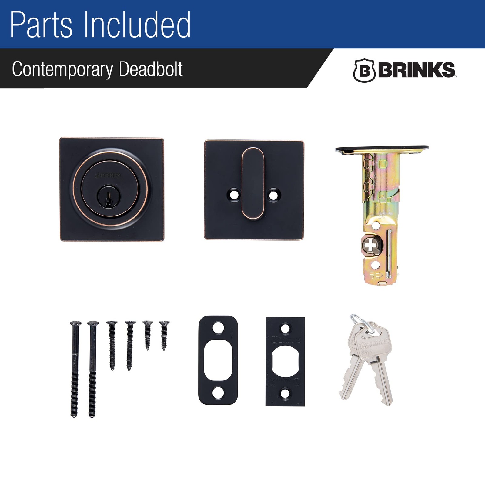 Brinks Lock Single Cylinder – – Keyed Front Door Modern Finish