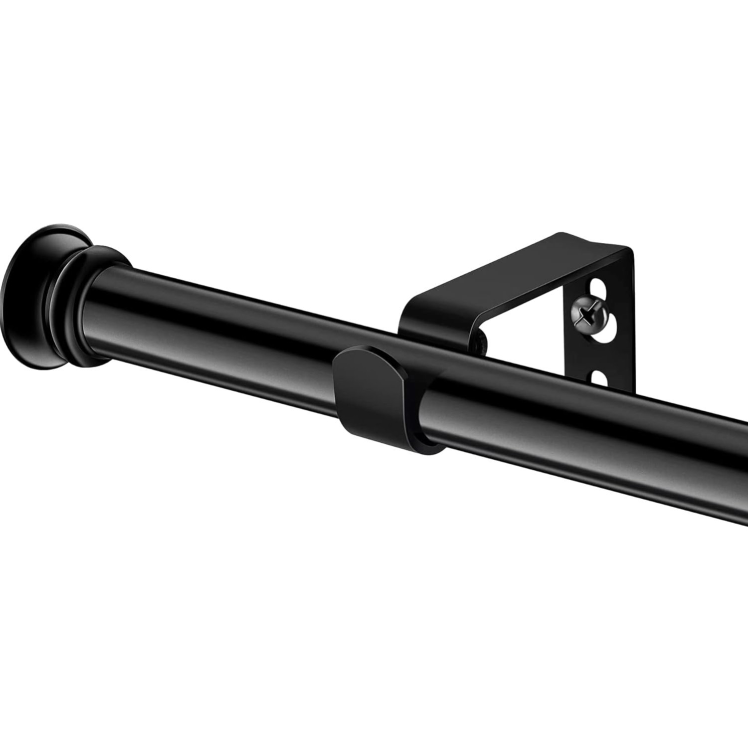 Small Curtain Rods 30″ to 45″ Decorative Black 5/8 Inch Easy Install