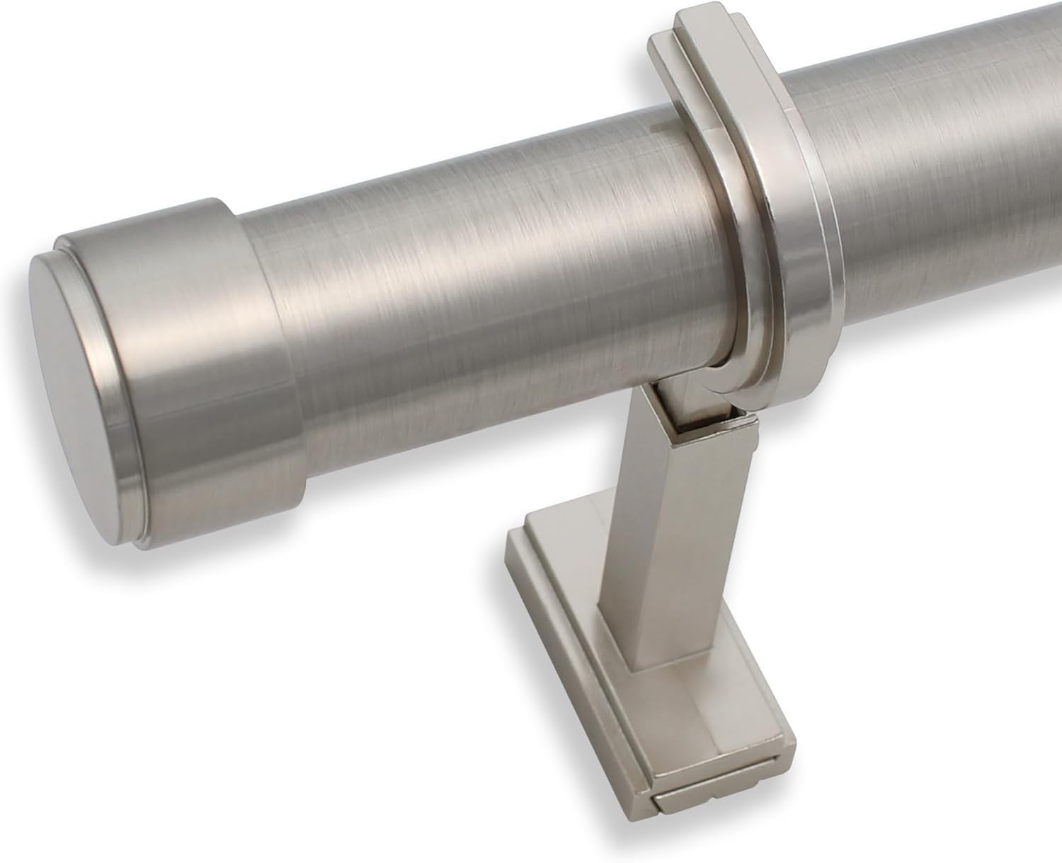 BlastHome Luxury BRUSHED NICKEL 6ft Custom Curtain Rod 1 1/4″ Diameter