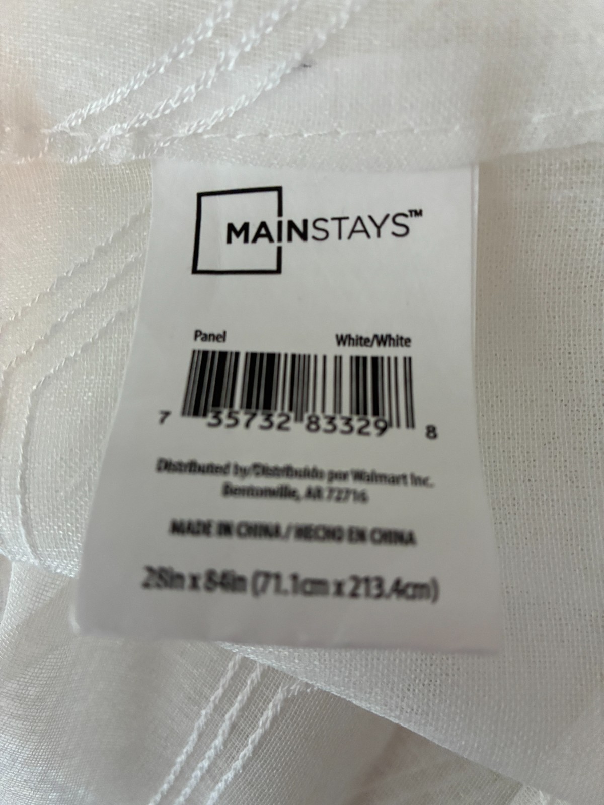 4 curtain panels white sheer geometric pattern 28 W x 84 L