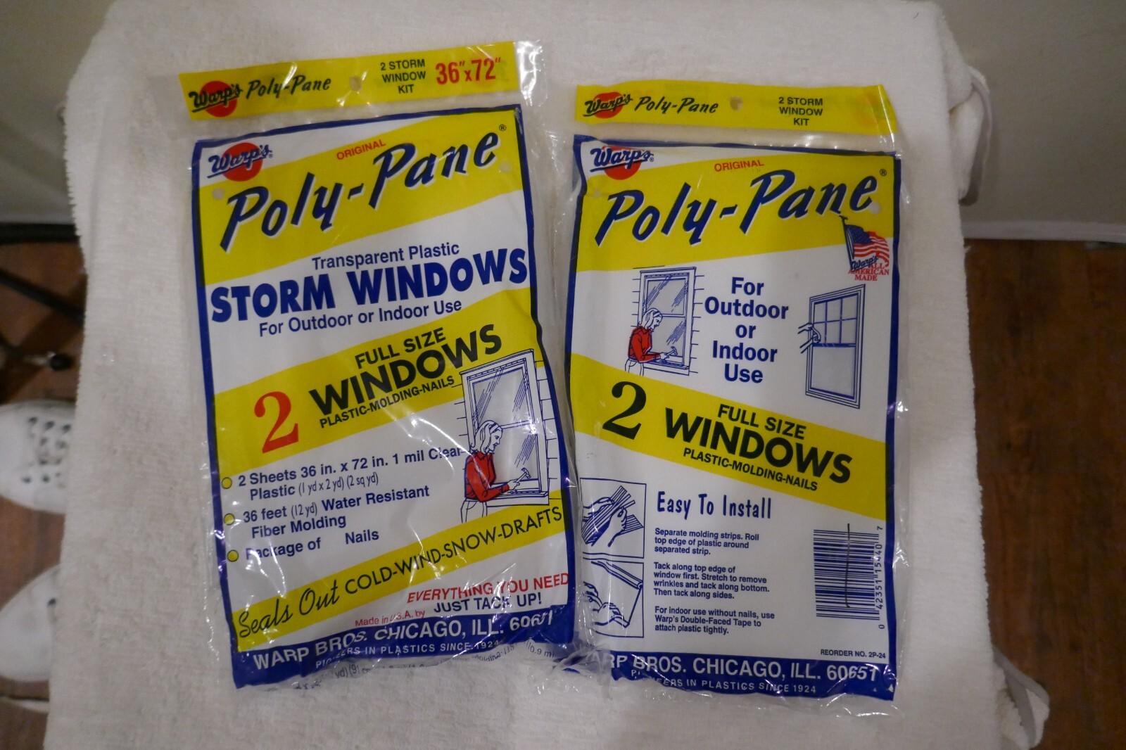 Warps 2P-24 36 X 72 Poly-Pane Storm Window Kit (Lot of 2)-cover 4 windows