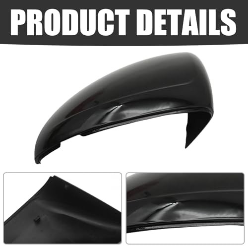 Black ABS Side Mirror Cap Replacement, Mirror Cap Trim Housing Black Left Side