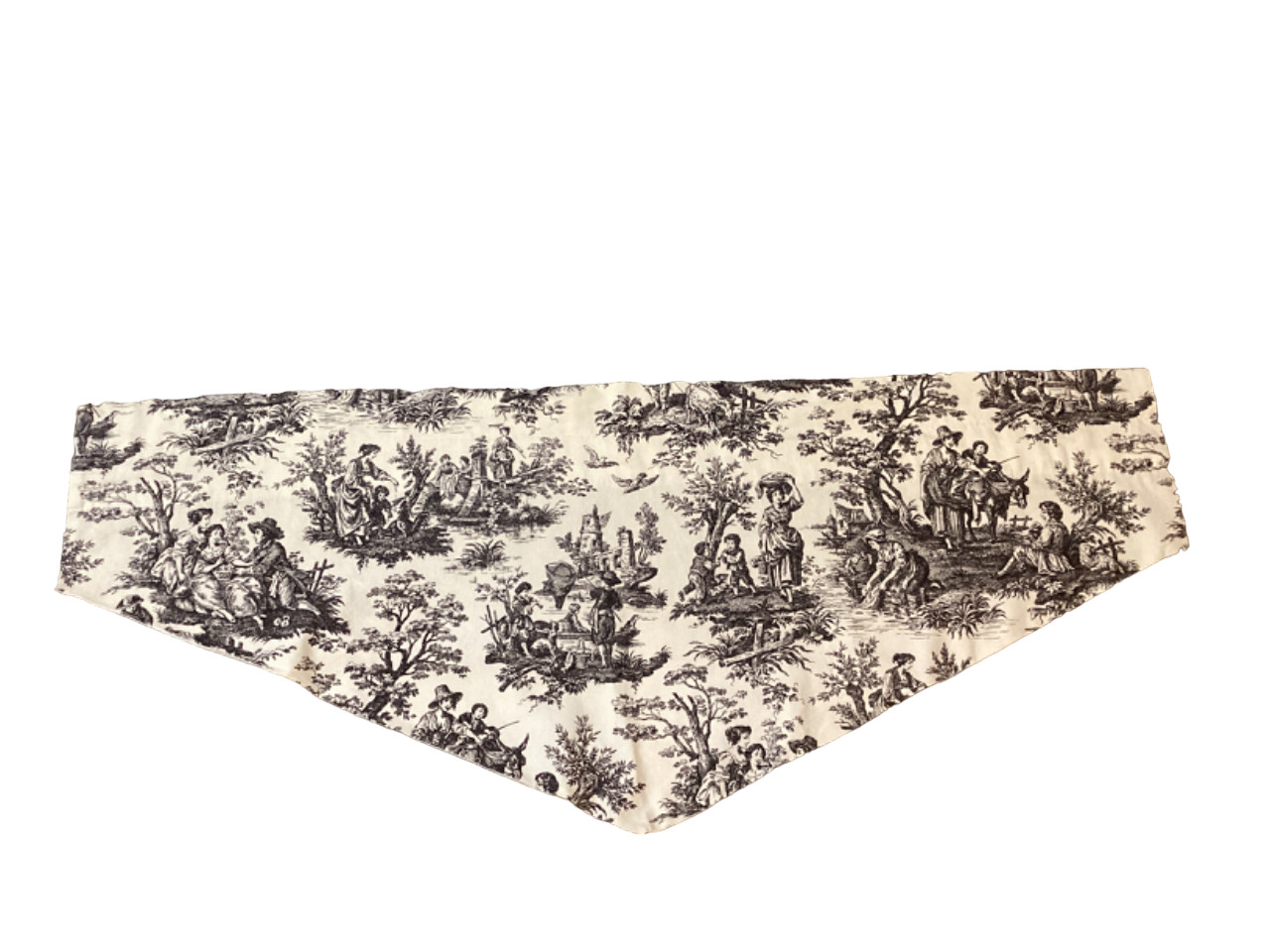 Waverly Valance Ascot French Country Life Rustic 52”x 21.5” Black & Cream Toile