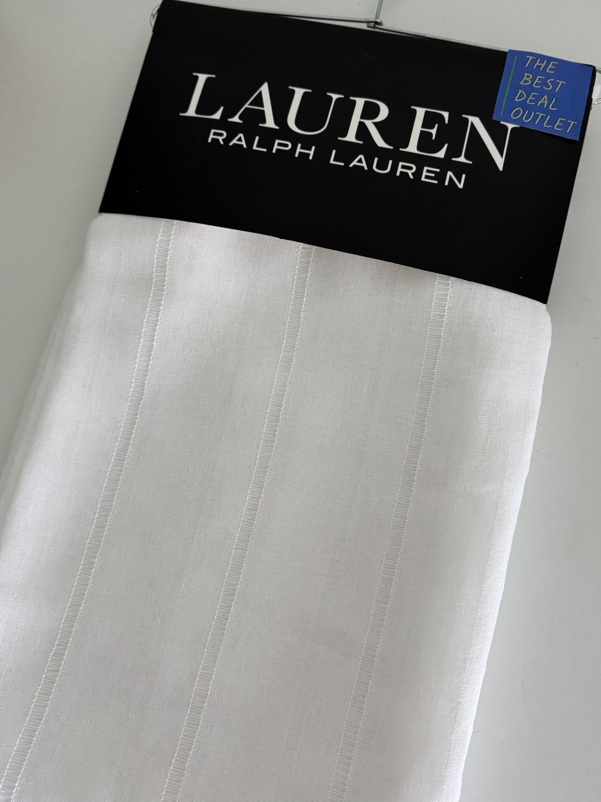 New Ralph Lauren Window Curtains 2 Panels Snow White 54 x 96 Hamilton Back Tab