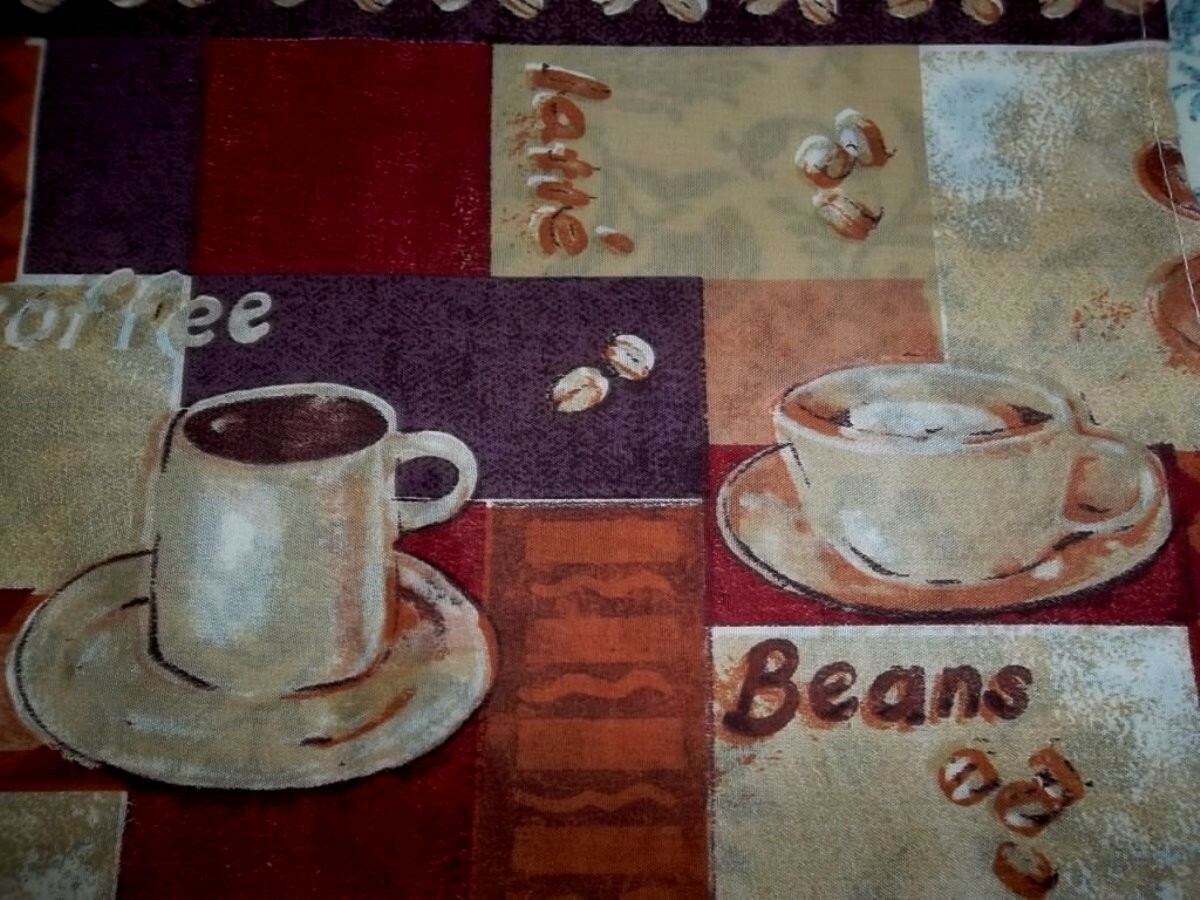3-piece Coffee Mug Cup Kitchen Window Curtain Set White Drapes Cafe Tier & Swag