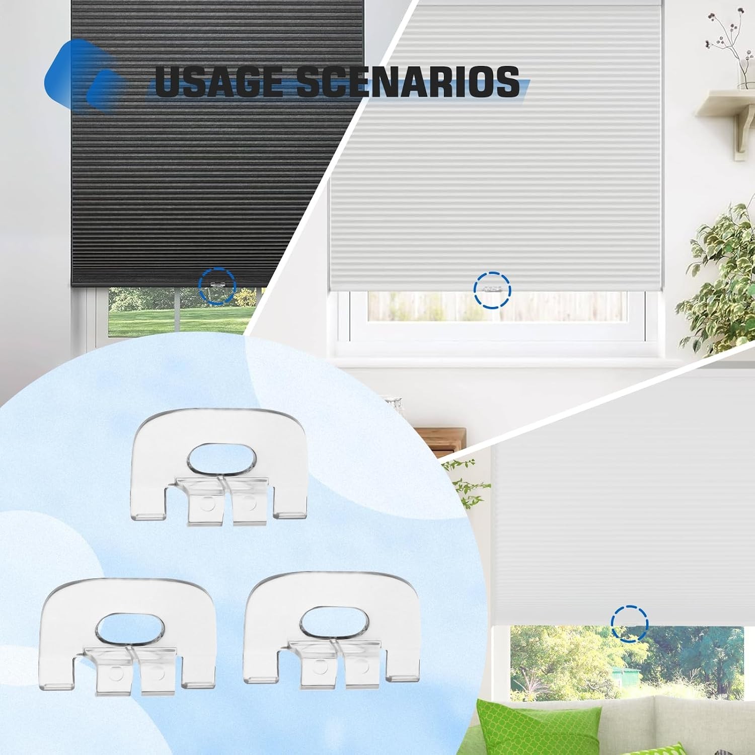 3 Pack Shade Lift Handles Compatible with Graber Bali Cordless Mini Blinds an…