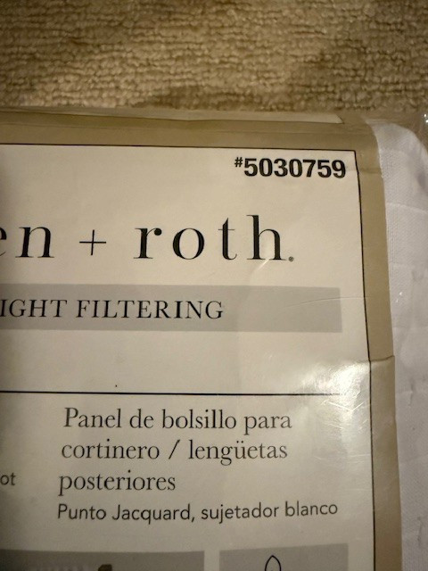 2 Allen & Roth Light Filtering Rod Pocket Back Tab Panels White Cotton Dot 50×96