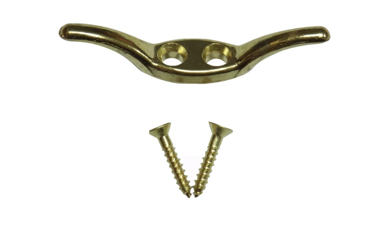 2 1/2″ Shiny Brass METAL CORD CLEAT for Woven Woods, Roman and Pleated Shades