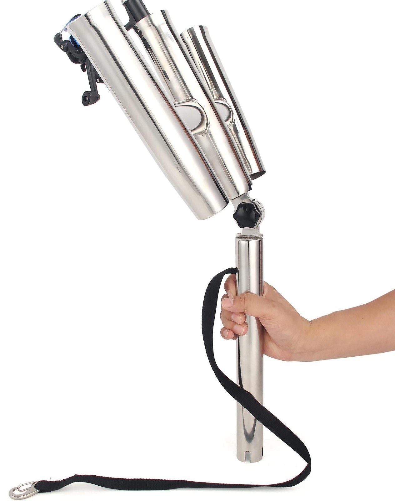 3 Tube Rod Holder-Stainless Steel Trident Outrigger Stylish-Tree Triple Rod H…