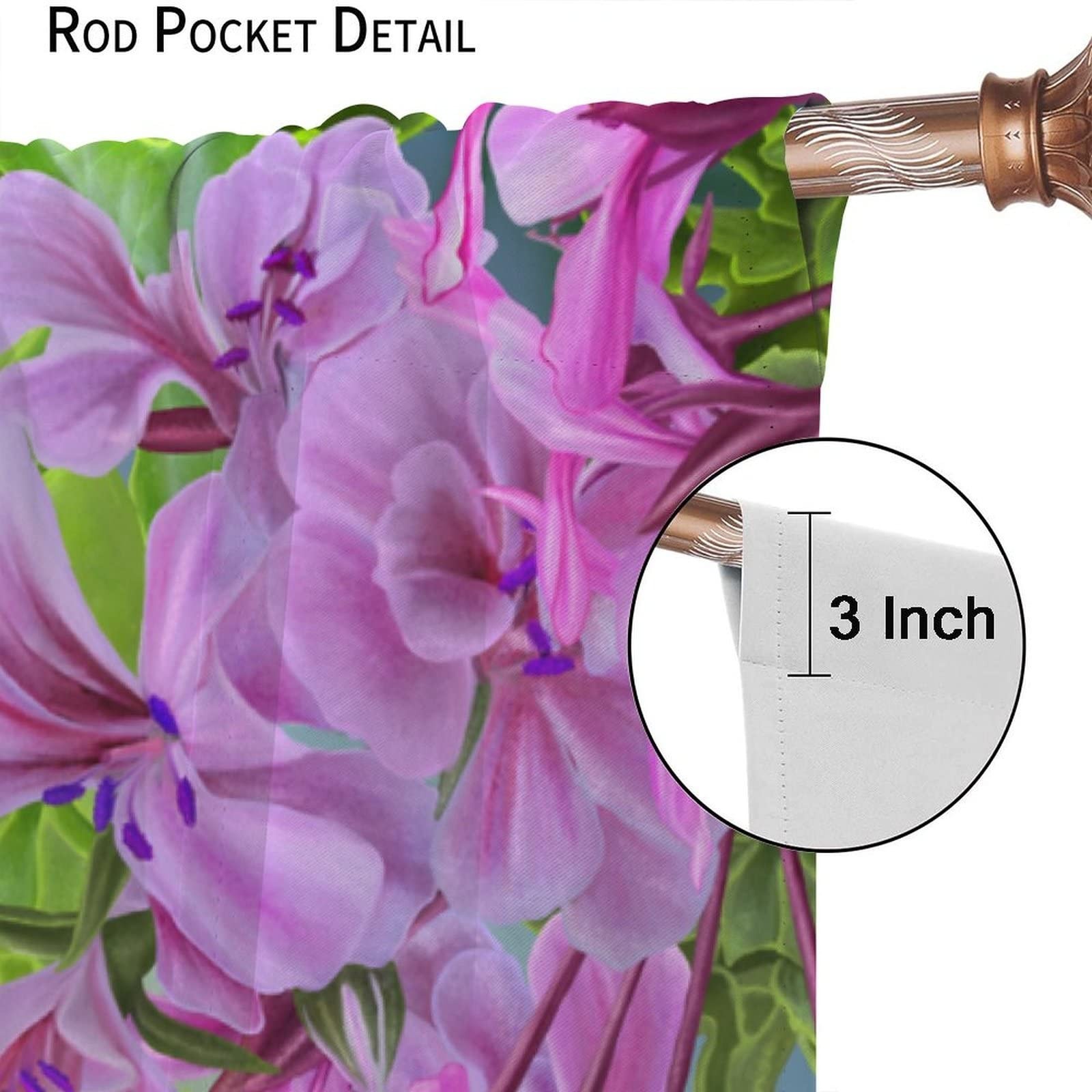 Hummingbird Blackout Curtains, Beautiful Purple Floral Hummingbird Nature The…