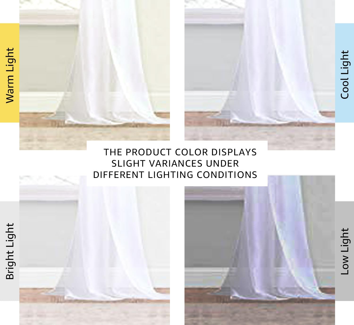 White Sheer Window Scarf 216 inch Extra Long 2 Panels, Soft Voile Textured Be…