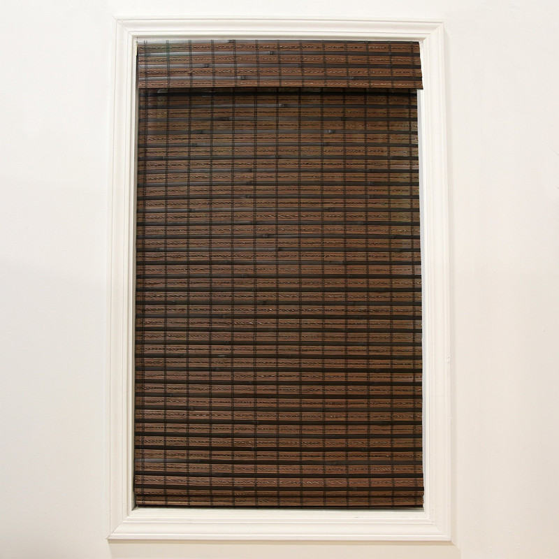 Radiance Cordless Cocoa Havana Flatweave Bamboo Roman Shade 23 In. W X 64 In. L