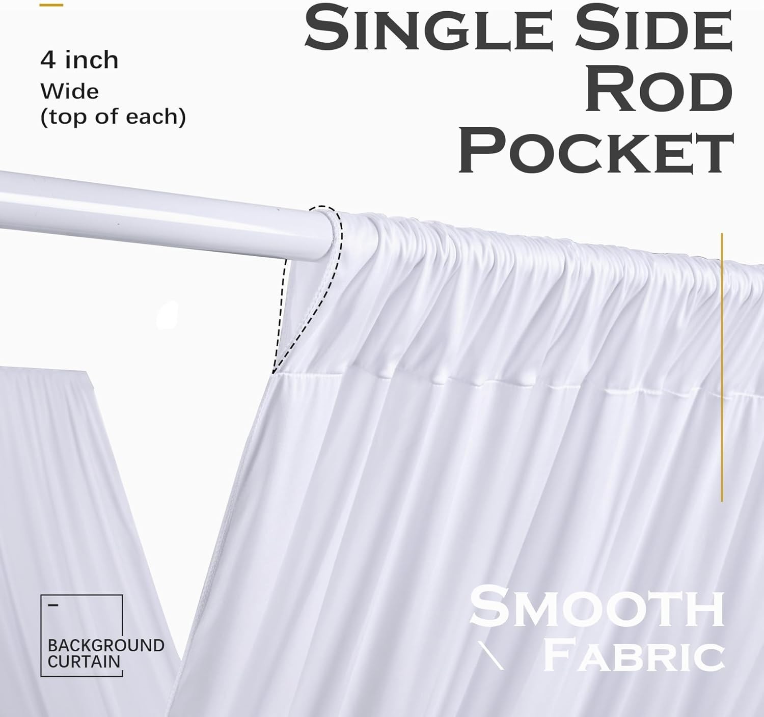 10 Panels 5ft(W) x 20ft(H) White Ceiling Drapes for Wedding Parties – 20 FT Extr