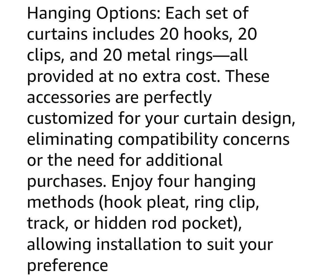 Curtain Hanging Hooks and Clips. 2-20 Packs Hardware for Drapes