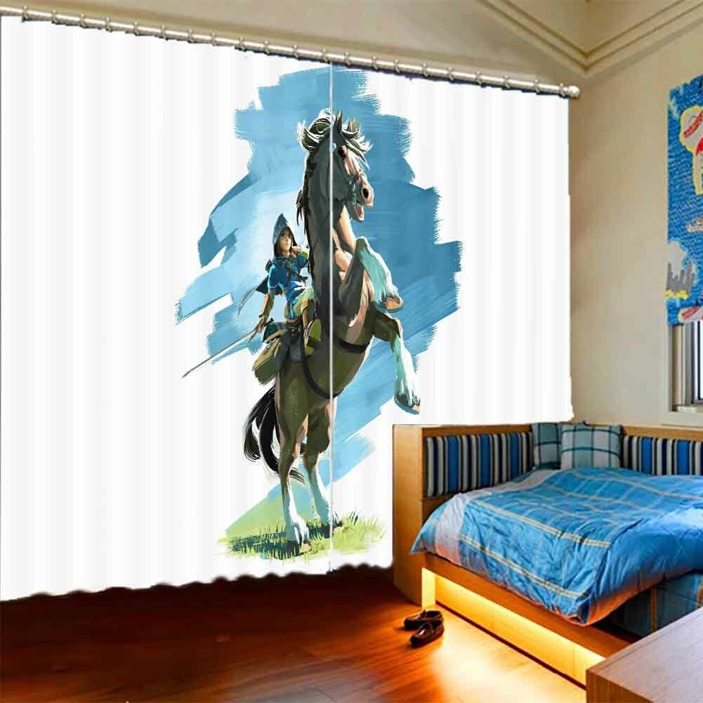 Great Knight And Horse 3D Blockout Photo Print Curtain Fabric Curtains Window