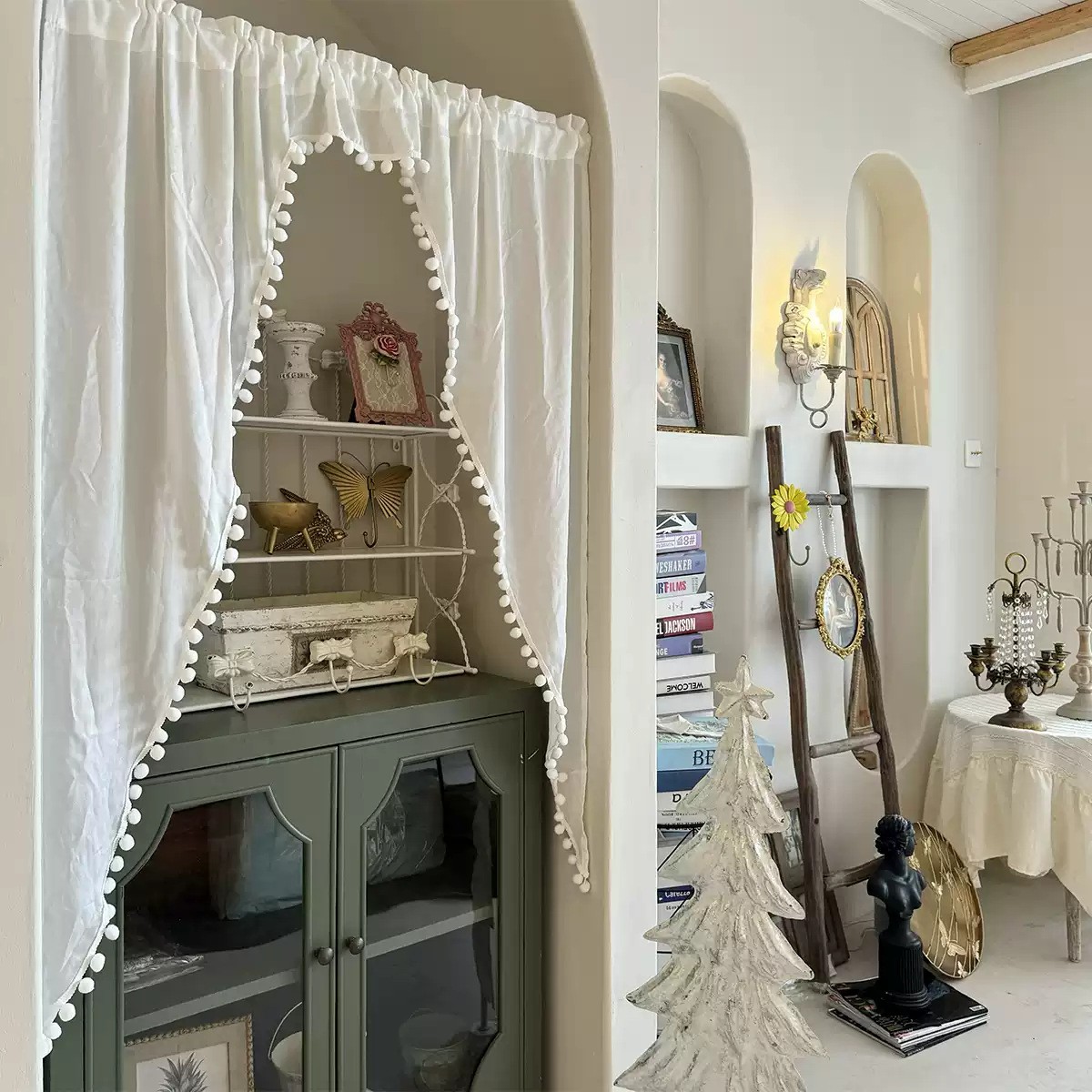 Kitchen Cabinet Half Curtain Valance Bedroom Window Doorway Decor Drape Curtain