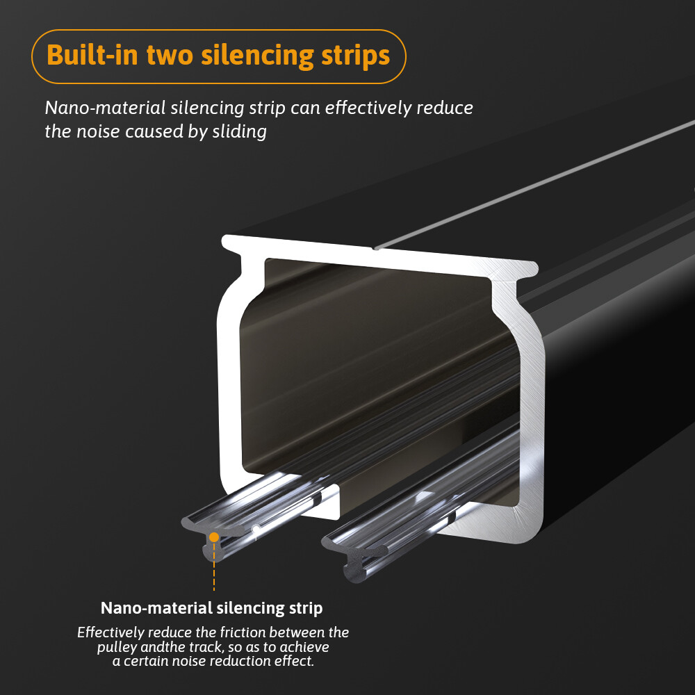 Aluminium Heavy Duty Curtain Track Kit with Hooks 3M Ceiling Mount for Space