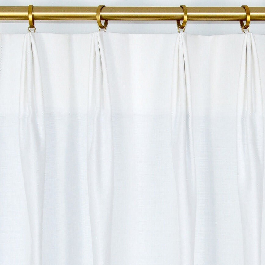 Custom Drapes – Pleated & Lined – 7 oz. Cotton Duck White – 1 Pair / 2 Panels