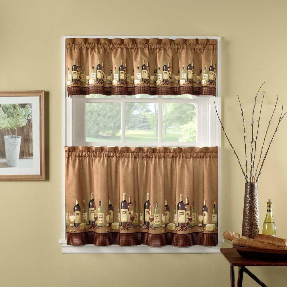 Industries Wines Kitchen Curtain Set 36-Inch Length