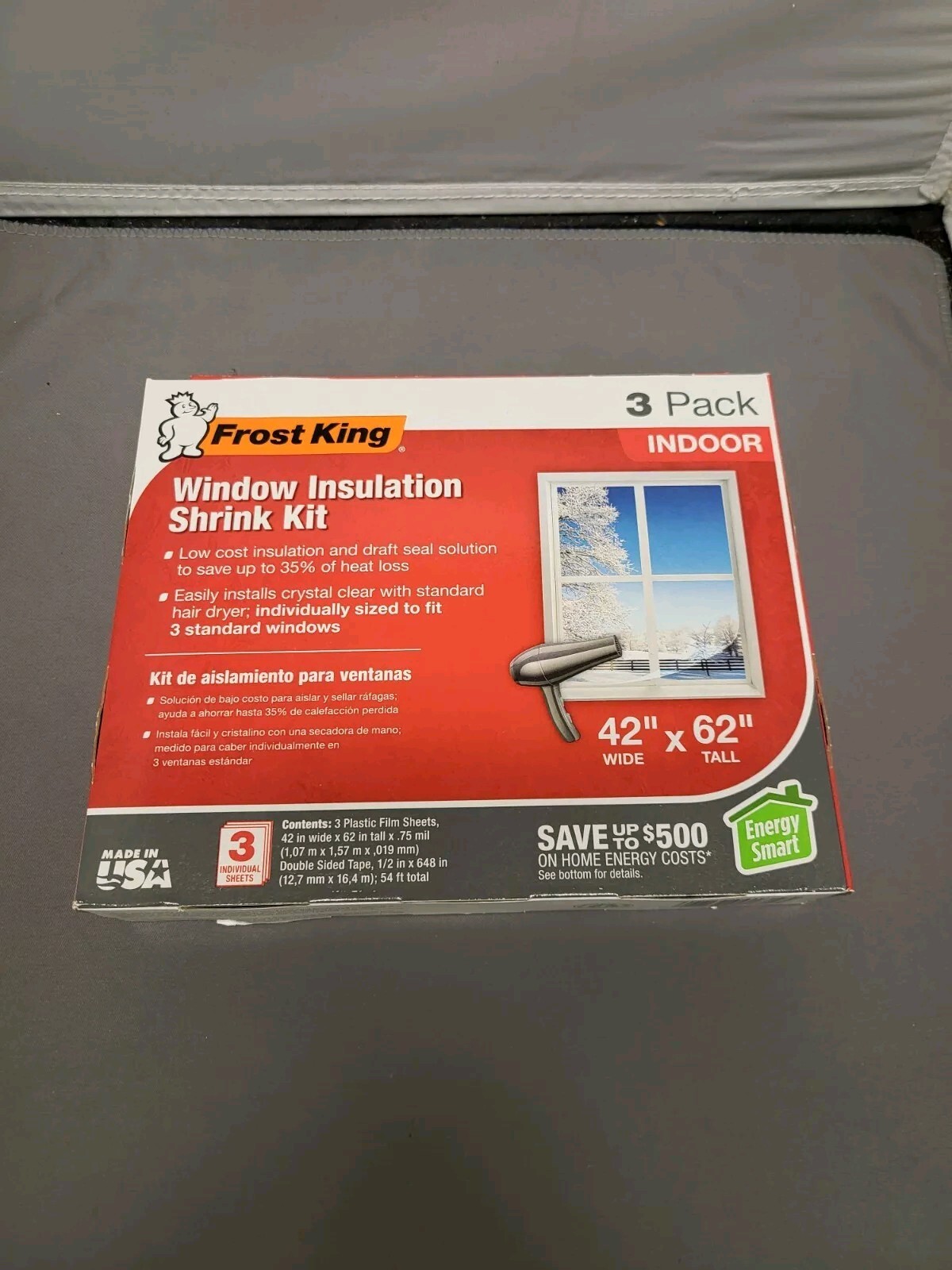 Frost King Window Winterizing Insulation Shrink Kit – 42in x 62in
