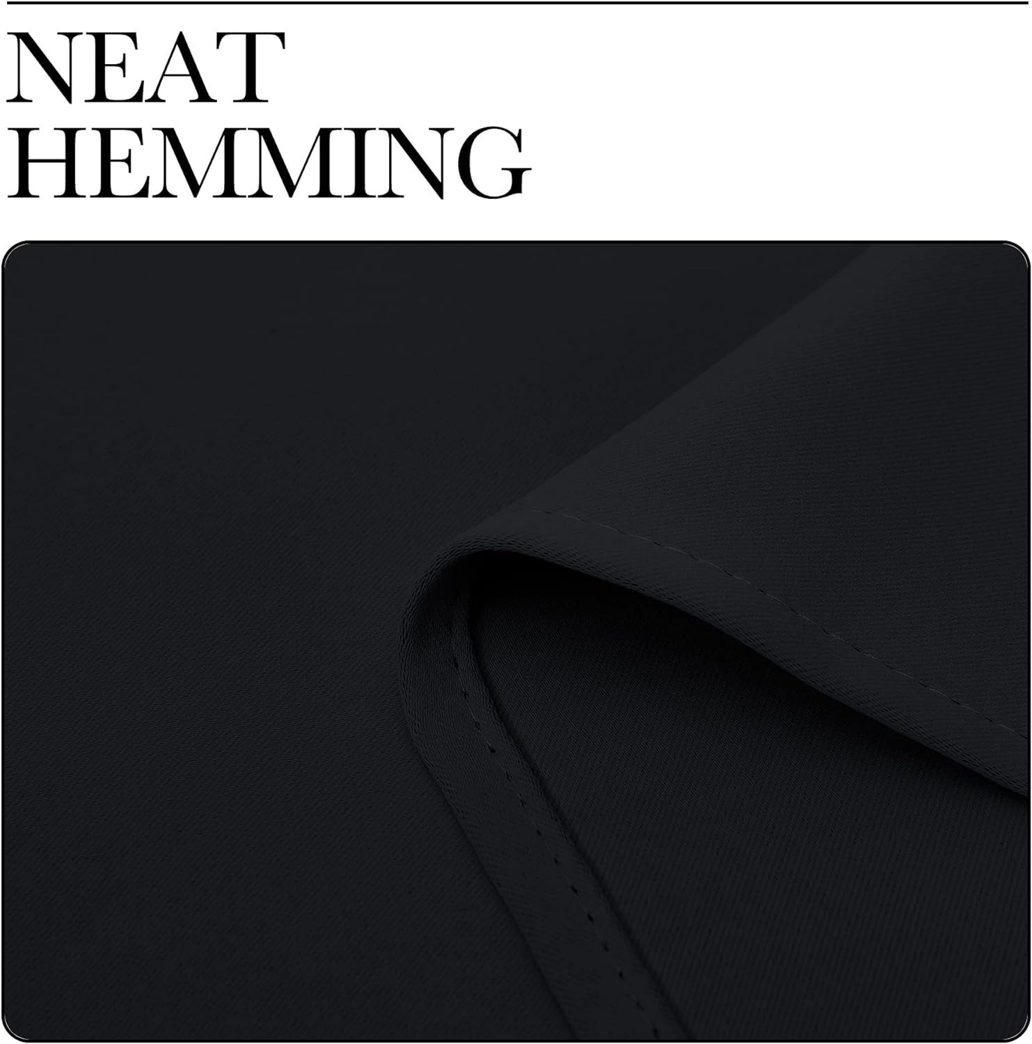 Solid Black Thermal Insulated Curtains – 42″ W x 63″ L, Block 85%-99% Light