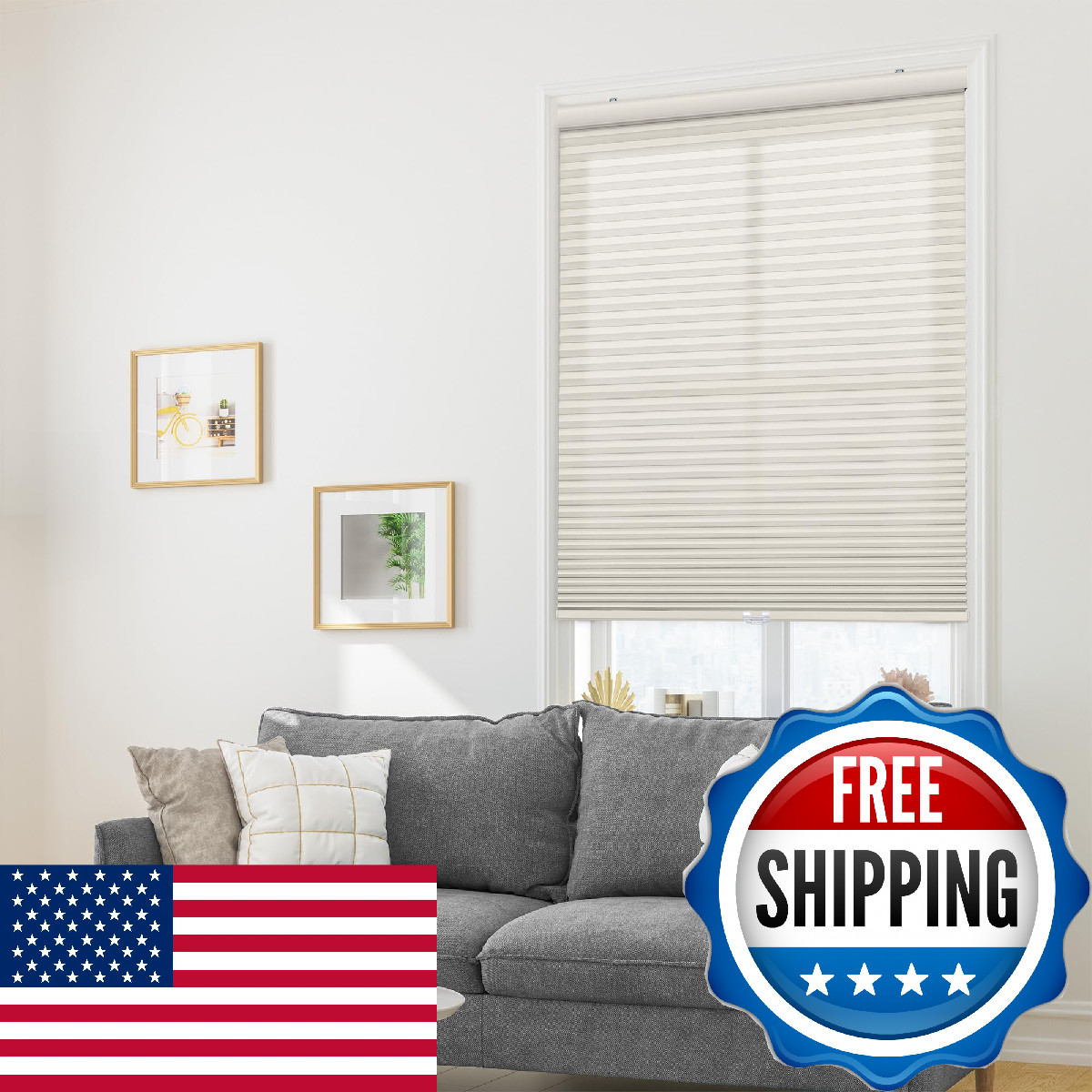 Dez Furnishings Cordless 1 Signature Light Filtering Cellular Shade 20.5 W X 48