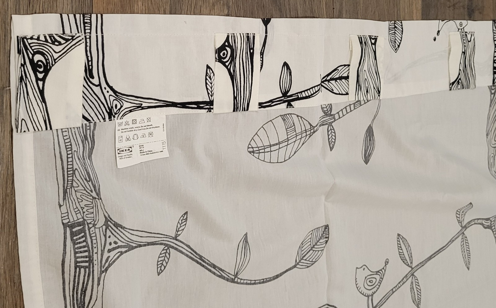 IKEA EIVOR Panel (1) 57×99 WH-BL Bird Tree Kajsa Aronsson Light Filtering