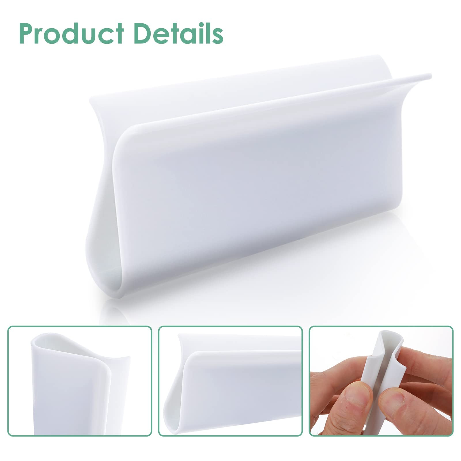 4 Cordless Roller Blinds Shades with 8.5*4.1*1.7cm/3.35*1.6*0.7inch, White