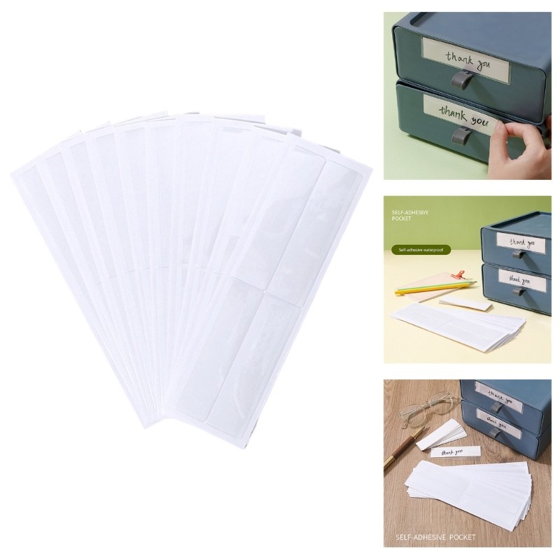 Transparent Adhesive Backed Label Sleeves For Organizing Documents Boxes
