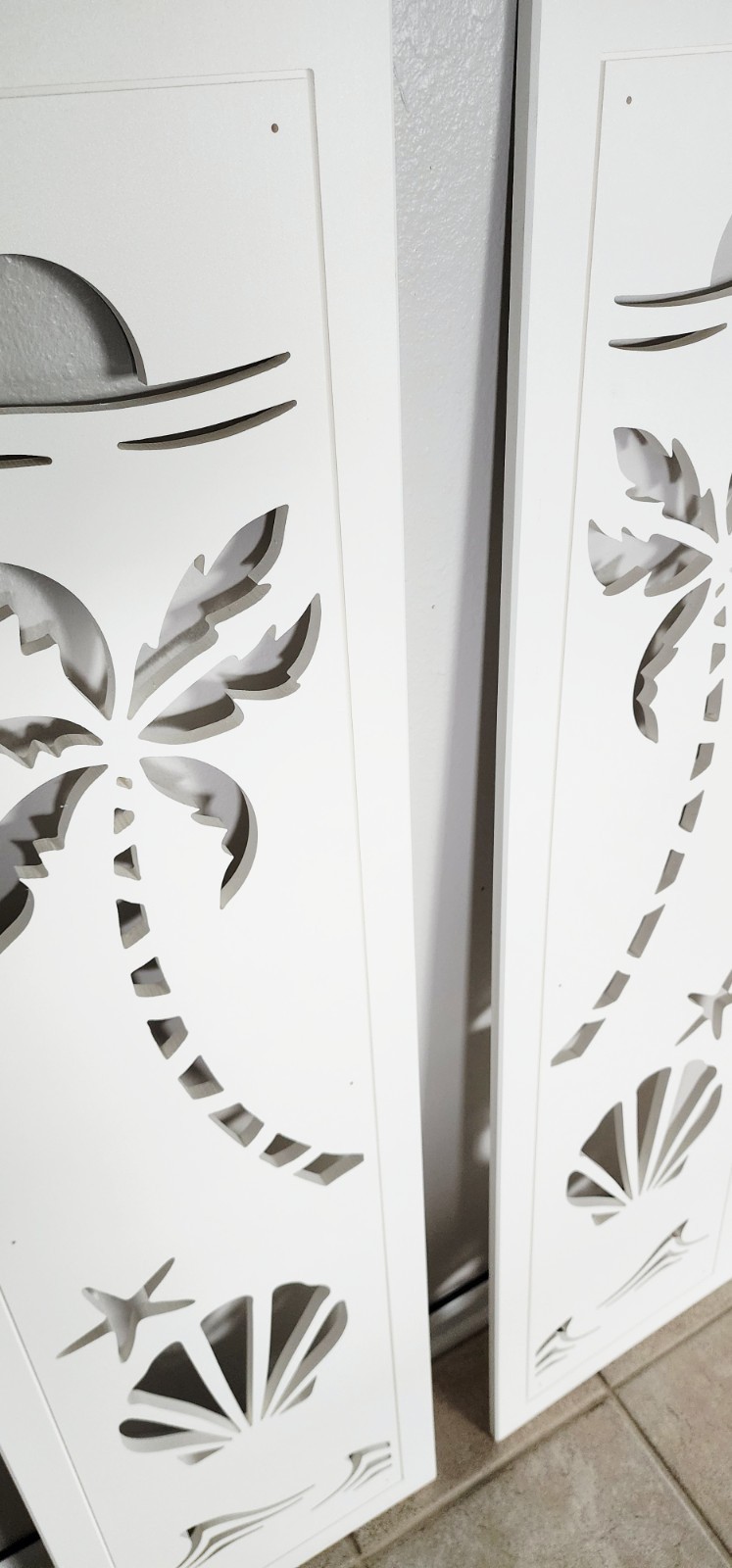 Decorative Window Shutters, Seashell Design, Sold in Pair of 2 shutters